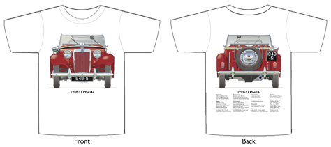 MG TD 1949-51 T-shirt Front & Back